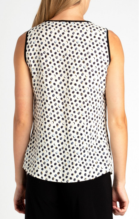 Sleeveless Blouse with Gold Accents in White