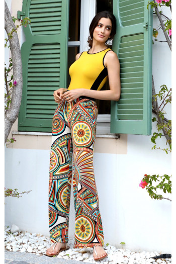 Wide Leg Trousers with Print