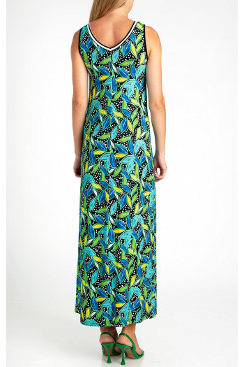 Maxi Jersey Dress with Print in Green [1]