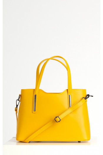 Leather Satchel Bag in Yellow [1]