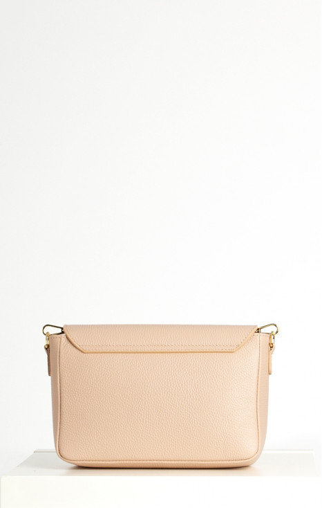 Shoulder bag with a Gold Chain in Nude