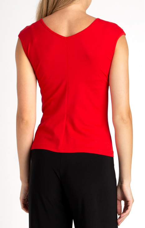 Slim Jersey Top in Red
