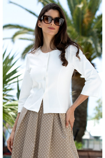 Short Jacket with Buttons in White