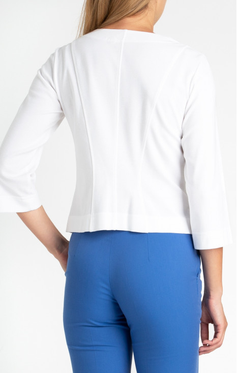 Short Jacket with Buttons in White [1]