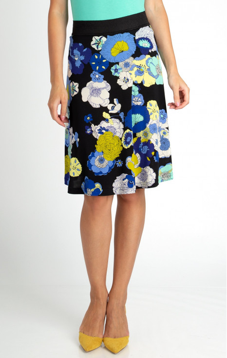 Jersey Mini Skirt in Blue