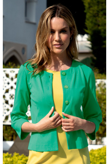 Short Jacket with Buttons in Green