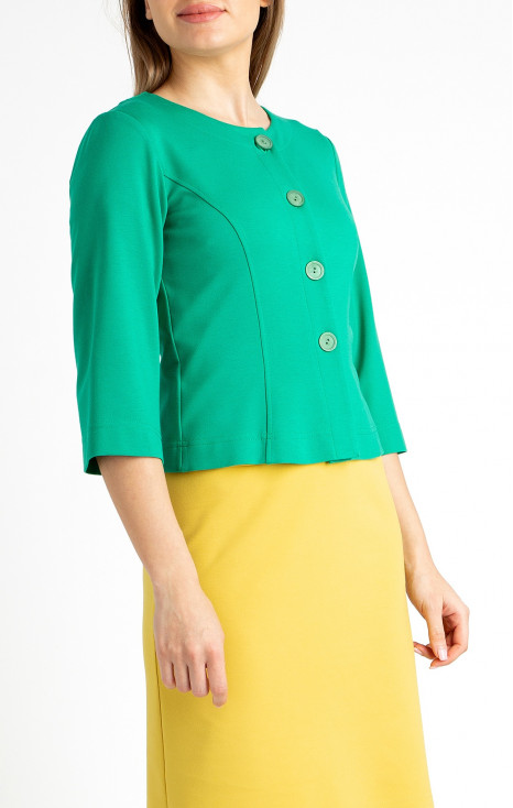 Short Jacket with Buttons in Green