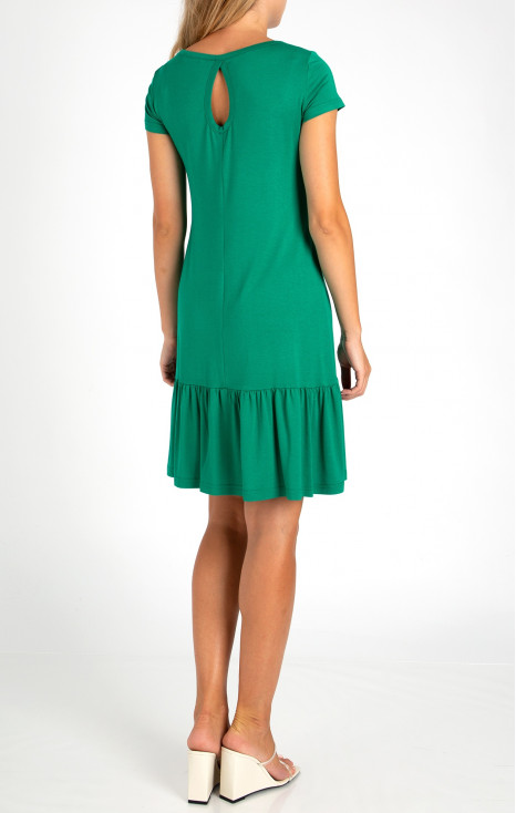 Jersey Mini Dress with Frills in Green [1]