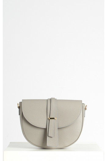 Leather handbag in Light Grey