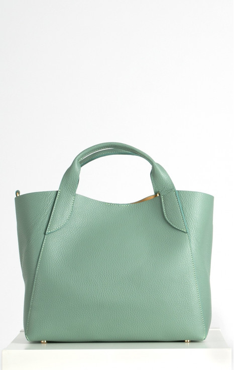 Handmade genuine leather bag - Granite Green