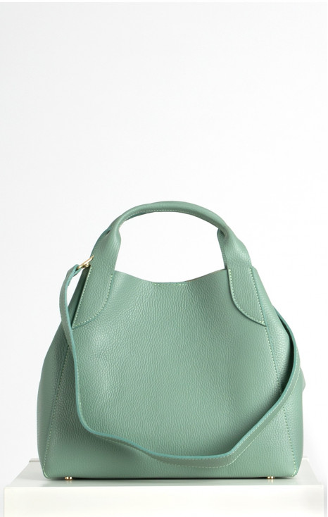 Handmade genuine leather bag - Granite Green