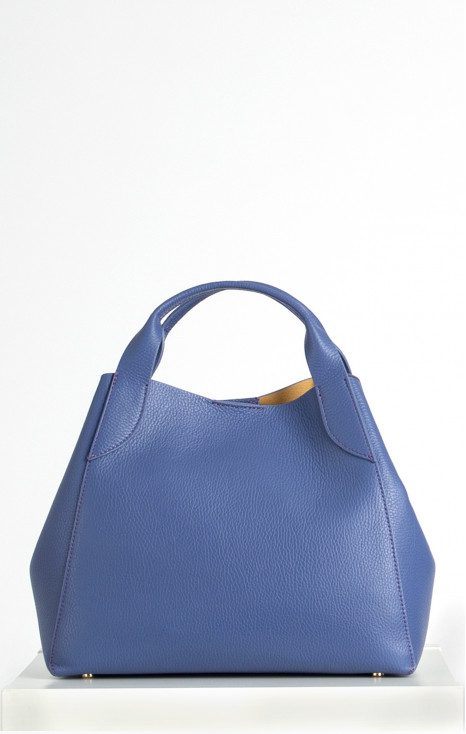Handmade genuine leather bag - Blue Ice