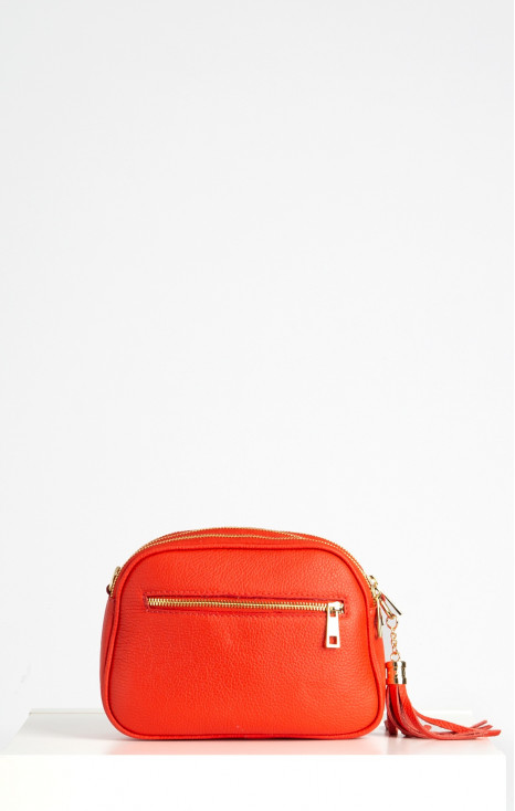 Leather Crossbody Mini Bag in Hibiscus Colour
