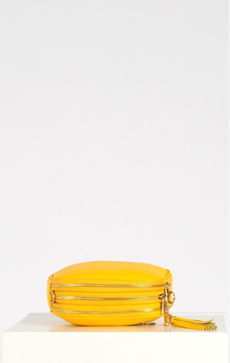 Leather Crossbody Mini Bag in Yellow