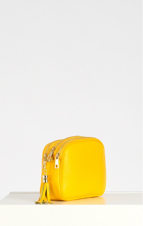 Leather Crossbody Mini Bag in Yellow