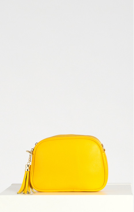 Leather Crossbody Mini Bag in Yellow