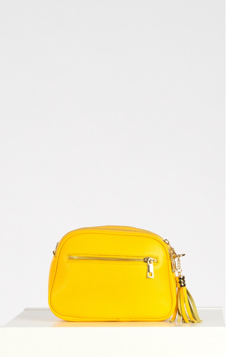 Leather Crossbody Mini Bag in Yellow