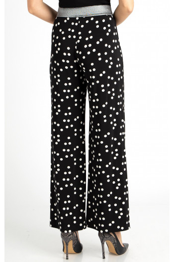 Wide Leg Trousers in Black and Silver [1]