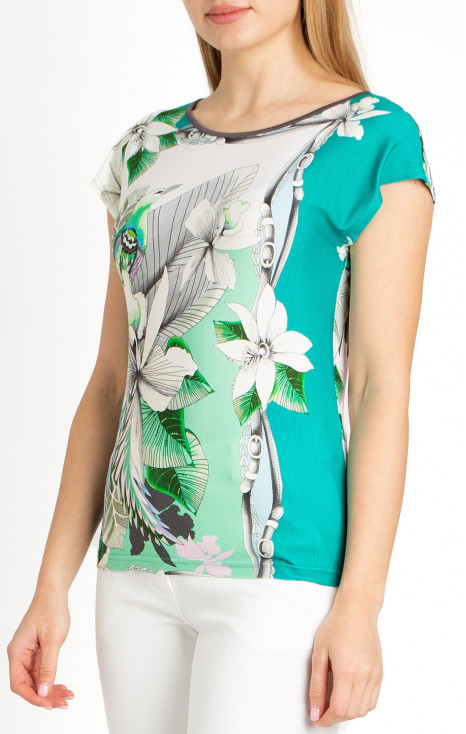 Blouse Tropical green