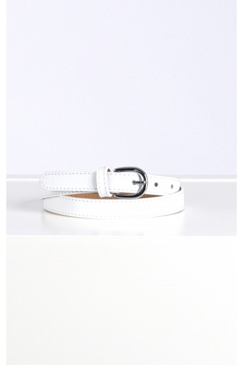 Real Leather Belt in White