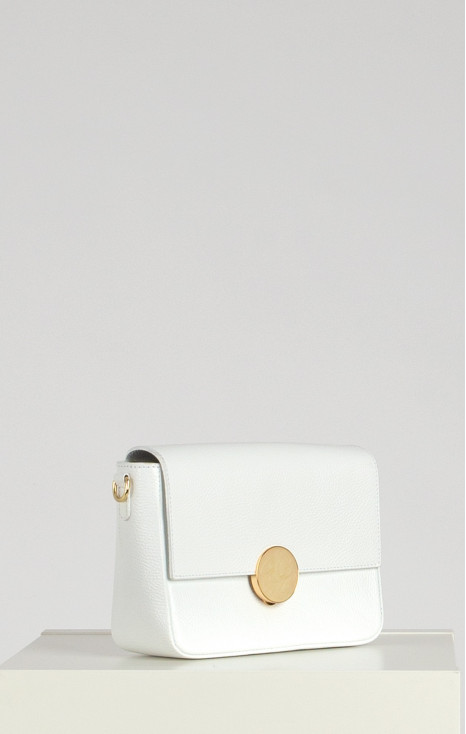 Shoulder bag with a Gold Chain in White