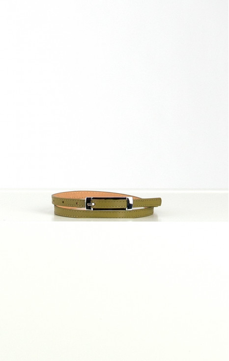 Genuine leather belt - Khaki