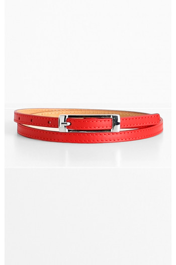 Leather Belt in Red [1]