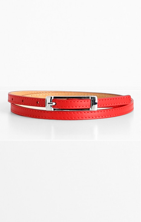 Leather Belt in Red [1]
