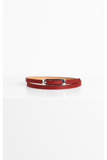 Leather Belt in Dark Red