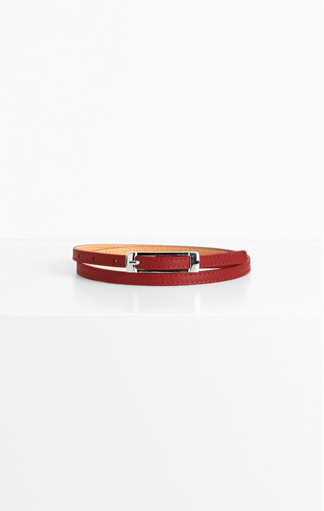 Leather Belt in Dark Red