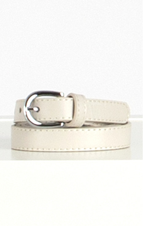 Real Leather Belt in Off White [1]