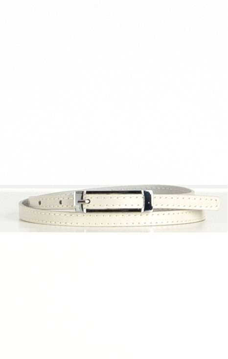 Leather Belt in Off White