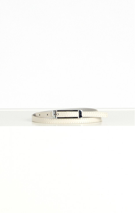 Leather Belt in Off White