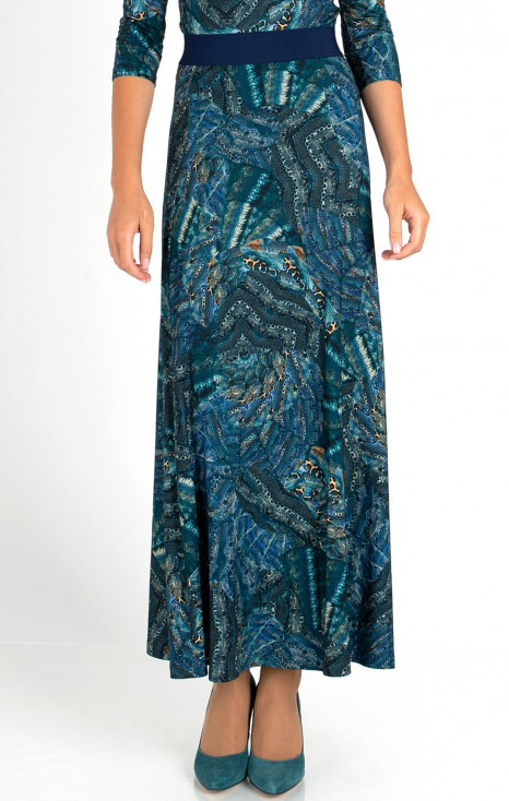 Maxi skirt with abstract pattern
