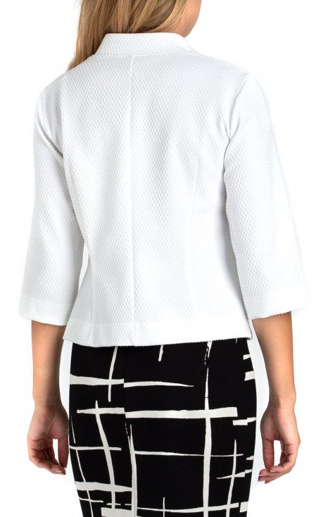 Elegant Short Jacket with Buttons in White [1]