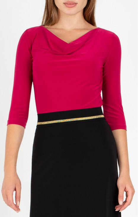 Cowl Neckline Top in Fuchsia
