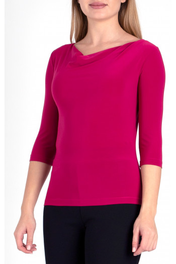 Cowl Neckline Top in Fuchsia