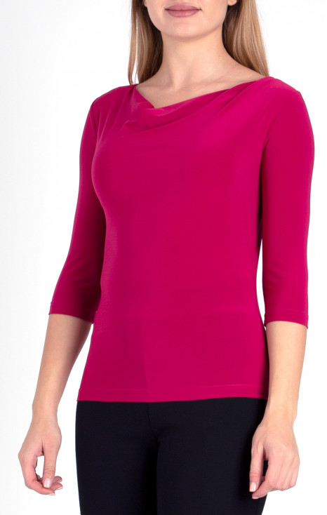 Cowl Neckline Top in Fuchsia