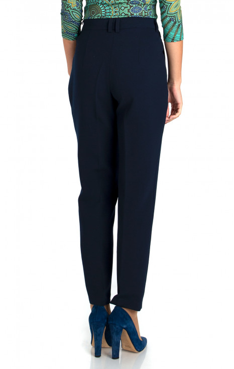 Straight Leg Tailored Trousers in Navy [1]