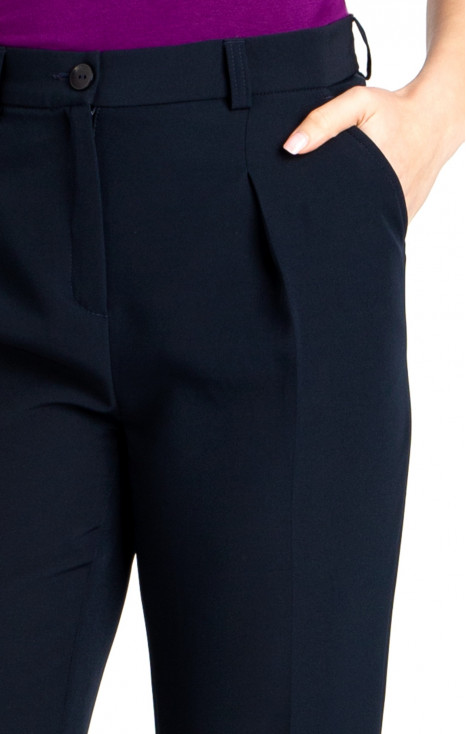 Official loose-fit trousers with italian pocket in dark blue color [1]