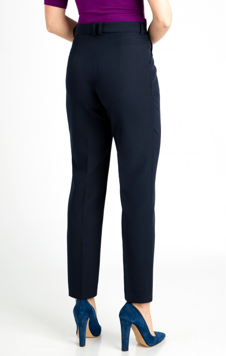 Official loose-fit trousers with italian pocket in dark blue color