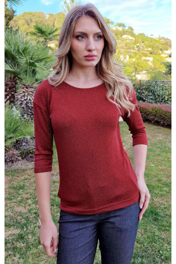 Soft Jersey Top in Red and Gold [1]
