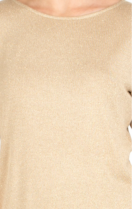 Soft Jersey Top in Cream and Gold