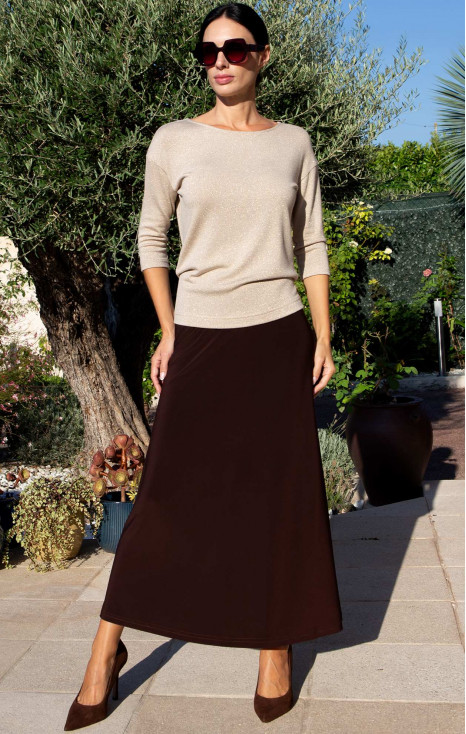 Soft Jersey Top in Beige and Gold