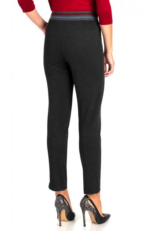 Straight-fit trousers from tricot in graphite color [1]
