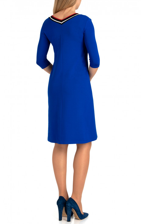 Stylish dress with 3/4 sleeve in blue color
