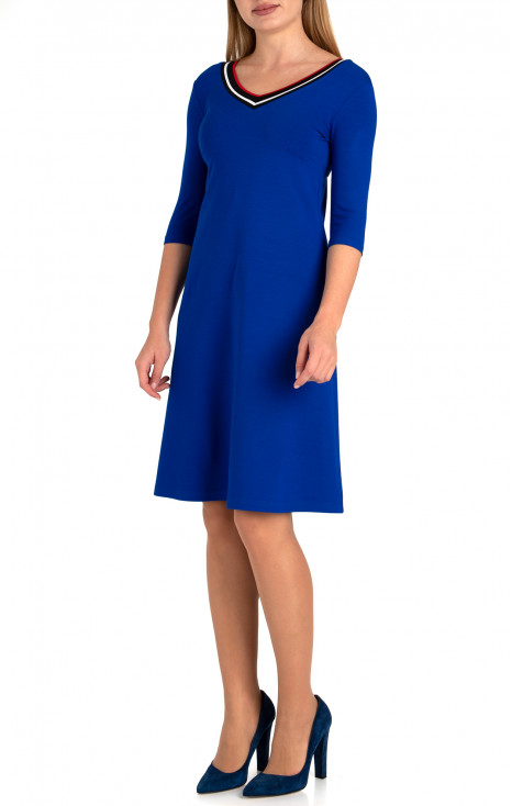 Stylish dress with 3/4 sleeve in blue color [1]