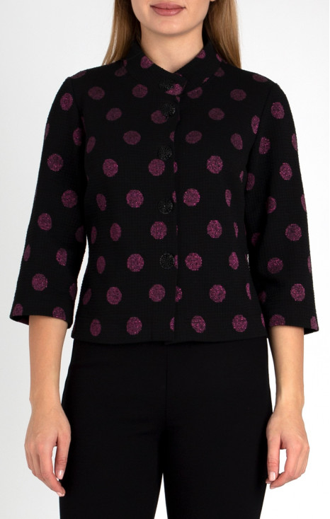 Textured Short Jacket with Buttons