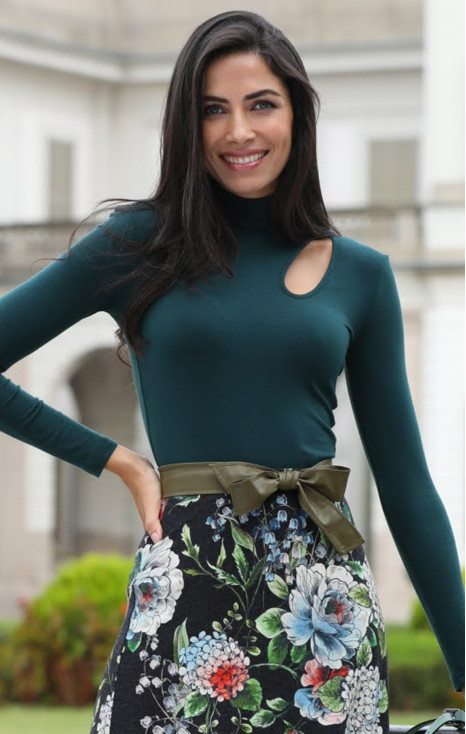 Asymmetric Cut Out Top in Green