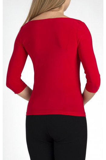 Cowl Neckline Top in Red [1]